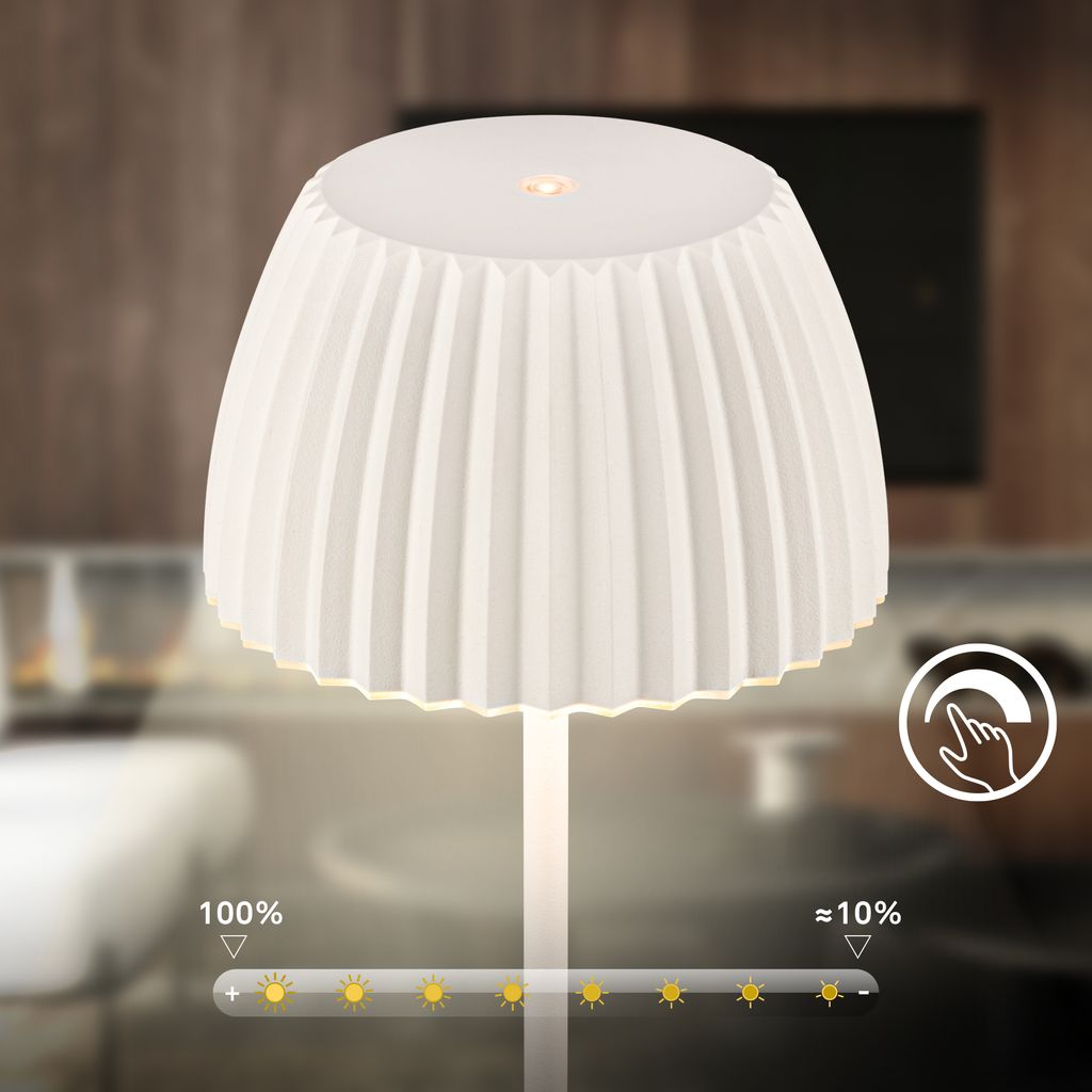 LED Floor Lamp Off-White – Touch Dimmer, USB-C, 8W, 1240mm, Warm Light