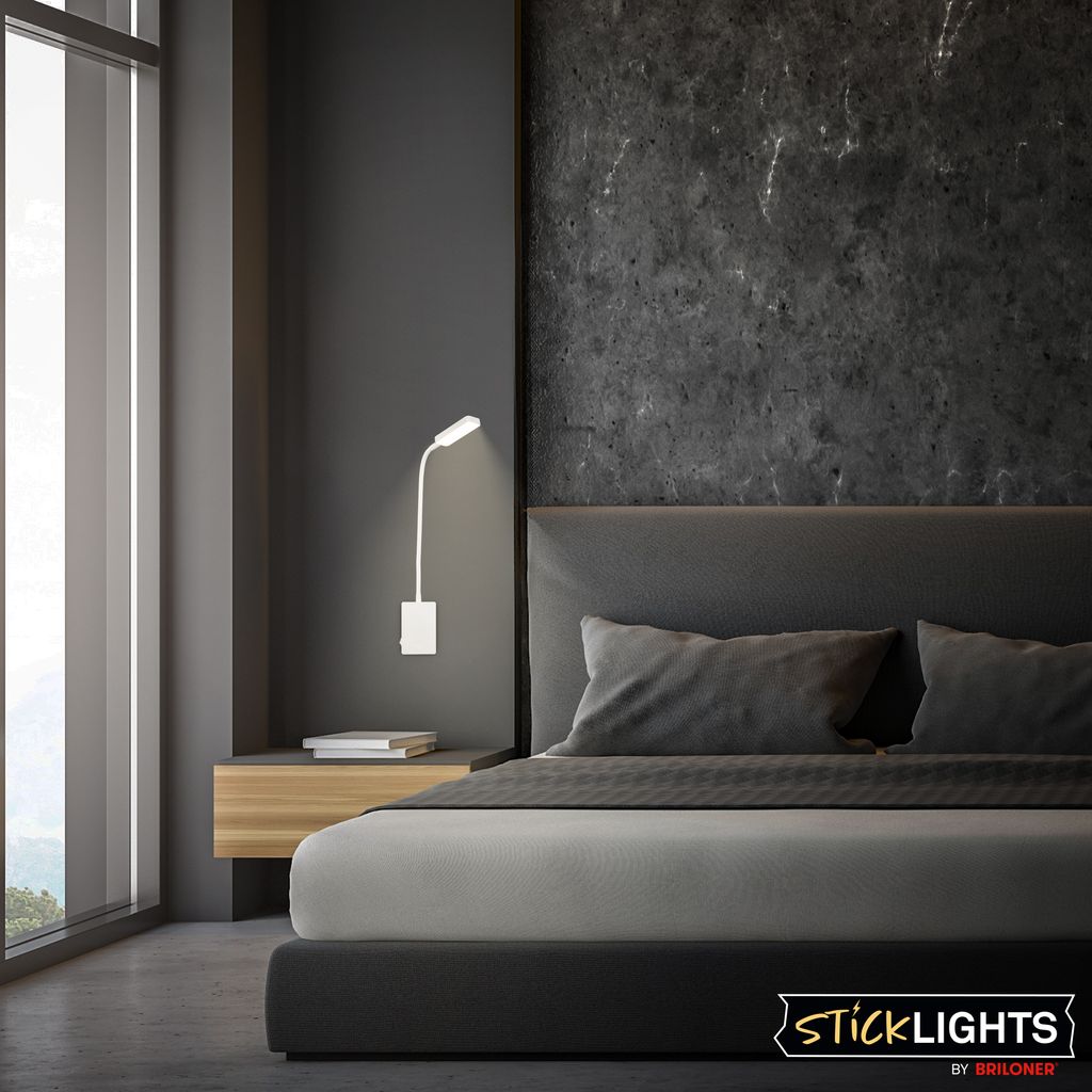 Cielo Leselampe - 2W, 200lm, LED, Akku, Dimmbar, Touch, ohne Stromanschluss, Weiß