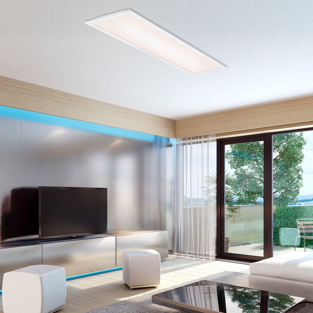 Simple LED Panel, neutral white light, rectangular form, 22W, white