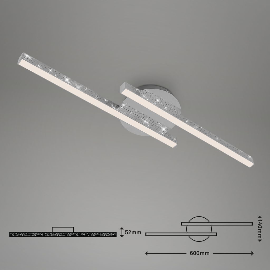 LED Deckenleuchte, 60 cm, 10,5 W, 1400 lm, Chrom