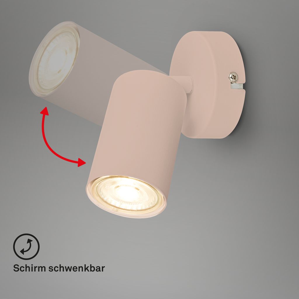 Tib Wandleuchte innen, Schwenkbar, On/Off via Wandschalter, Beige