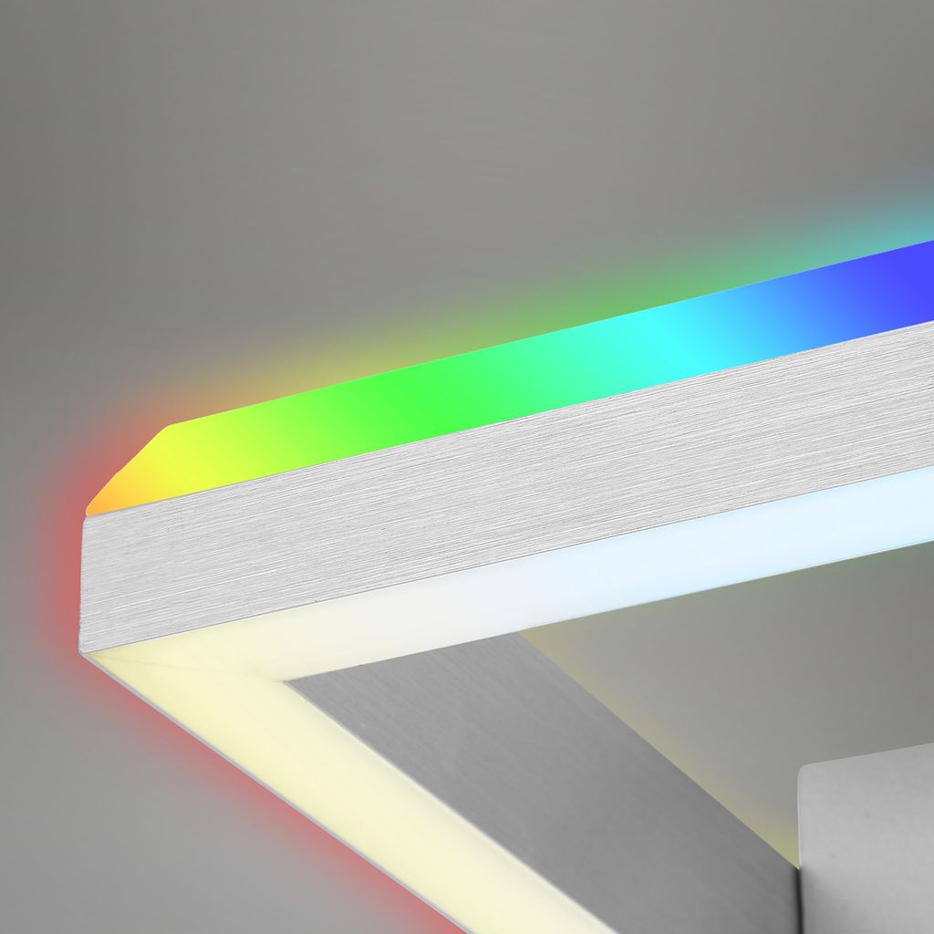 RGB CCT LED Deckenleuchte, 59,7 cm, LED-Platine, 44 W, 4400 lm, aluminiumfarbig