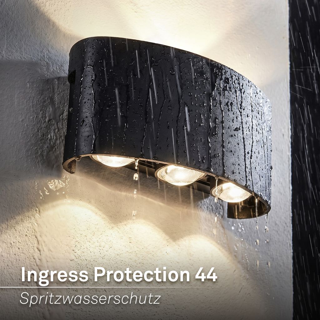 Will Outdoor Wall Light - 6.5W, 700lm, LED, Neutral White, IP44, Black