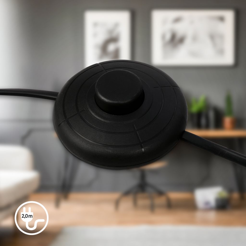 BRILONER Stehleuchte. mit Fußschalter. flexibler Lampenkopf. Stehlampe. 127.5 cm. 1x GU10. max. 9W. schwarz 3