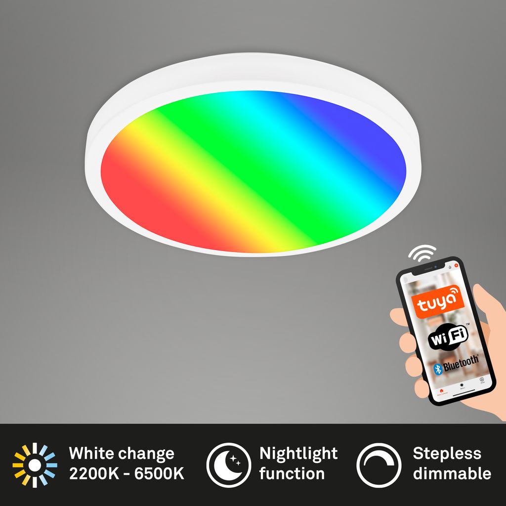 WiFi TUYA + Bluetooth RGB/W CCT LED panel. LED/21W 1