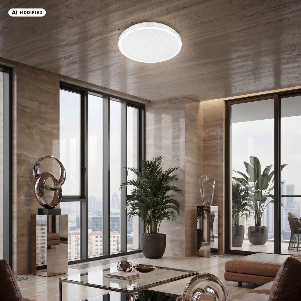 Astro Ceiling Light Ø39 cm - 24W, 2800lm, LED, Starry Sky Effect, Crystal Look, White