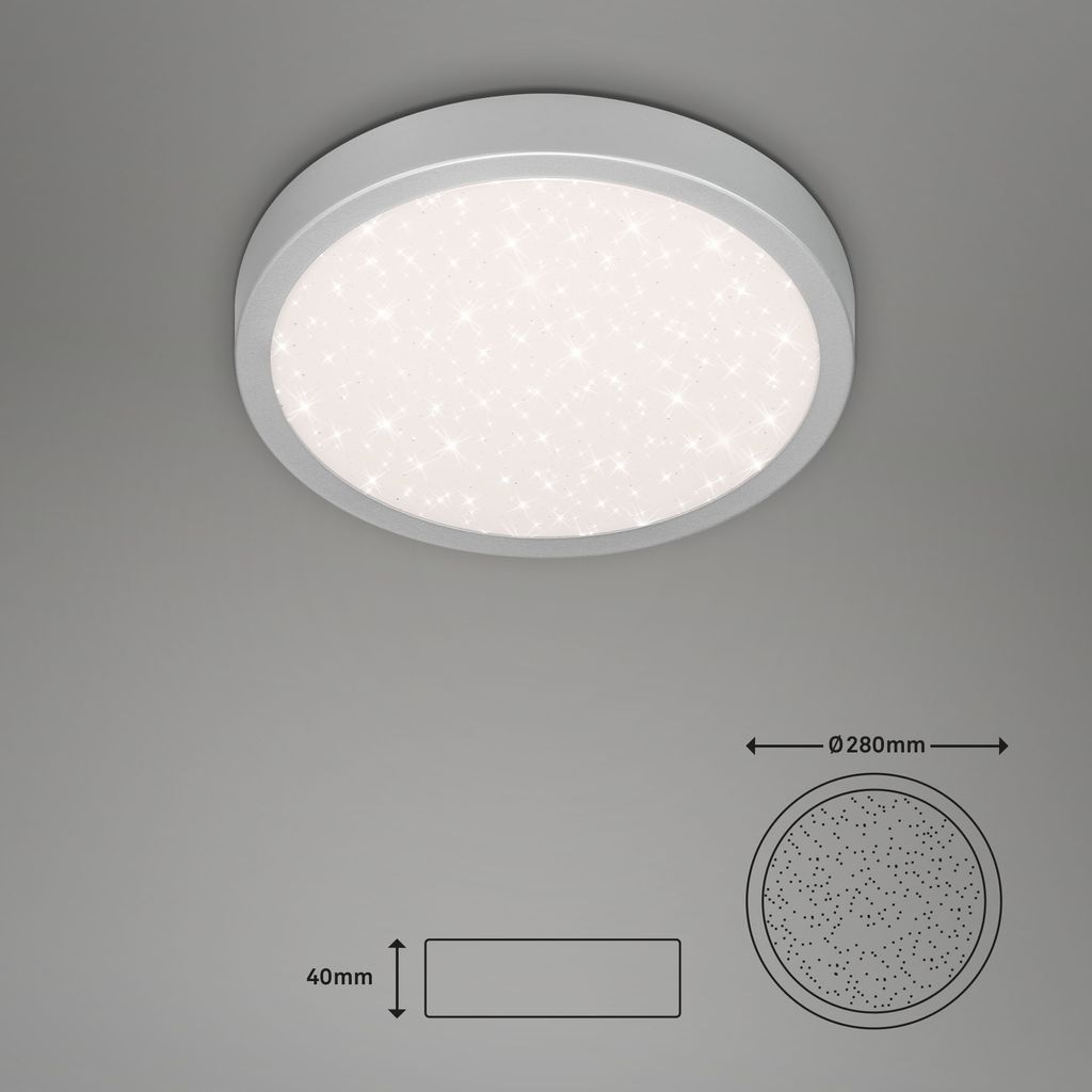 LED Deckenleuchte Sternenhimmel 18W silber Metall-Kunststoff Ø28 cm Briloner 5