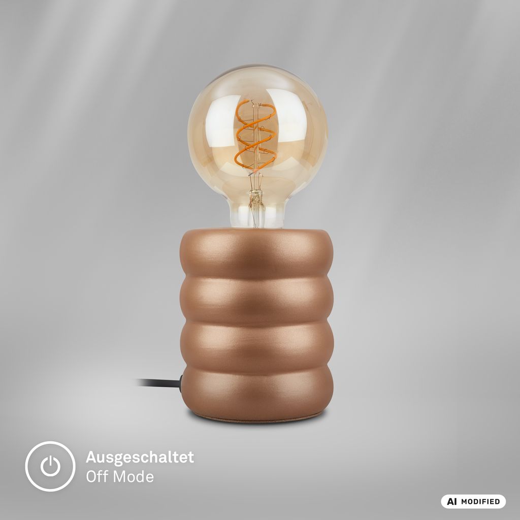 Foam Tischlampe - mit Schalter, Keramik, E27 Fassung, Coffee