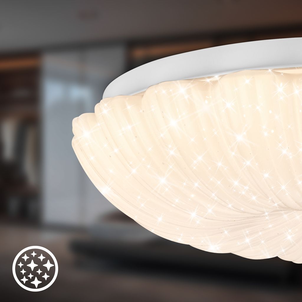 Cosmo Deckenlampe Ø28,5 cm - 16,5W, 1700lm, LED, Warmweiß, Sternenhimmel, Weiß