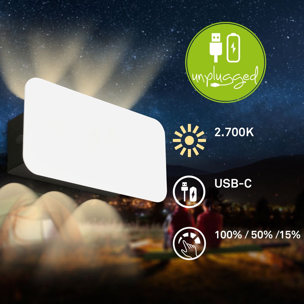 Briloner Meluna LED Wandlampe Akku, Dimmbar, Touch, Weiß