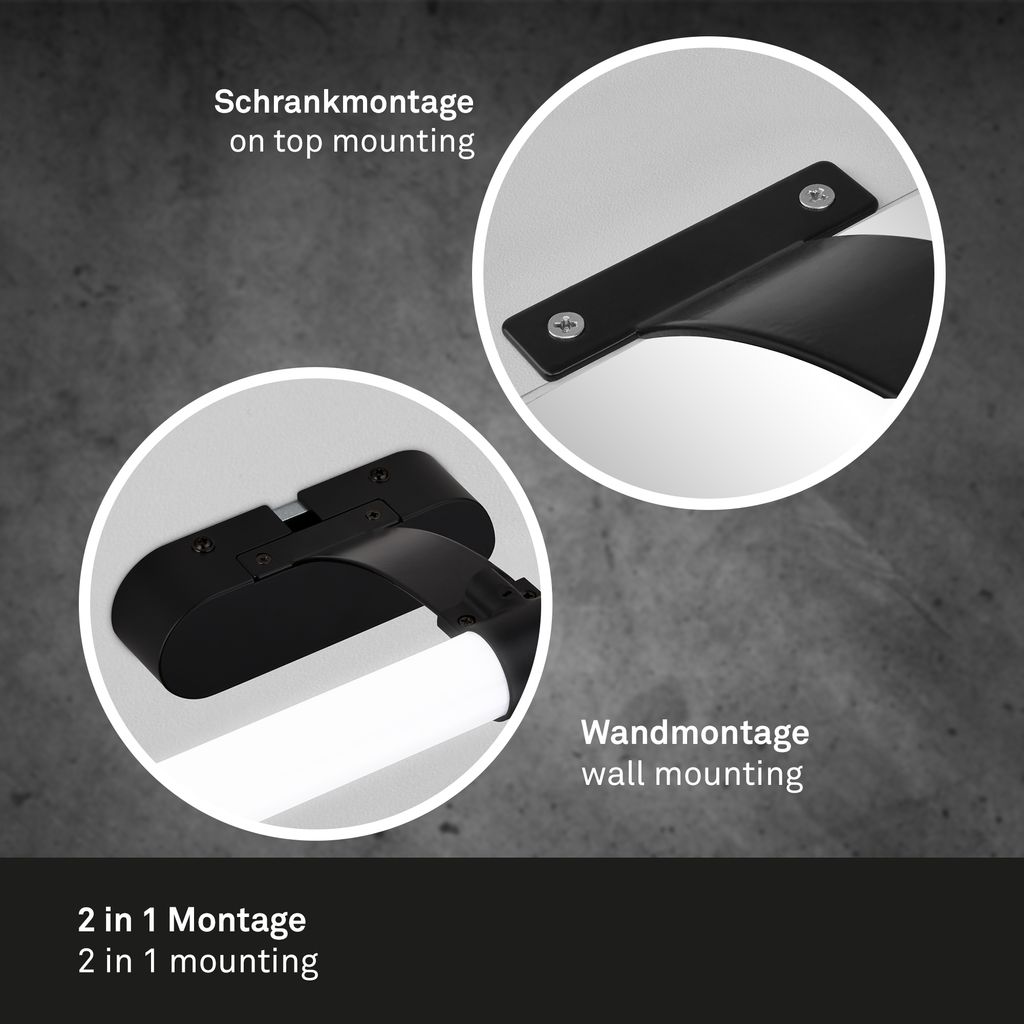LED Spiegelleuchte 40 cm 4000 Kelvin 6 Watt 720lm schwarz Briloner 4