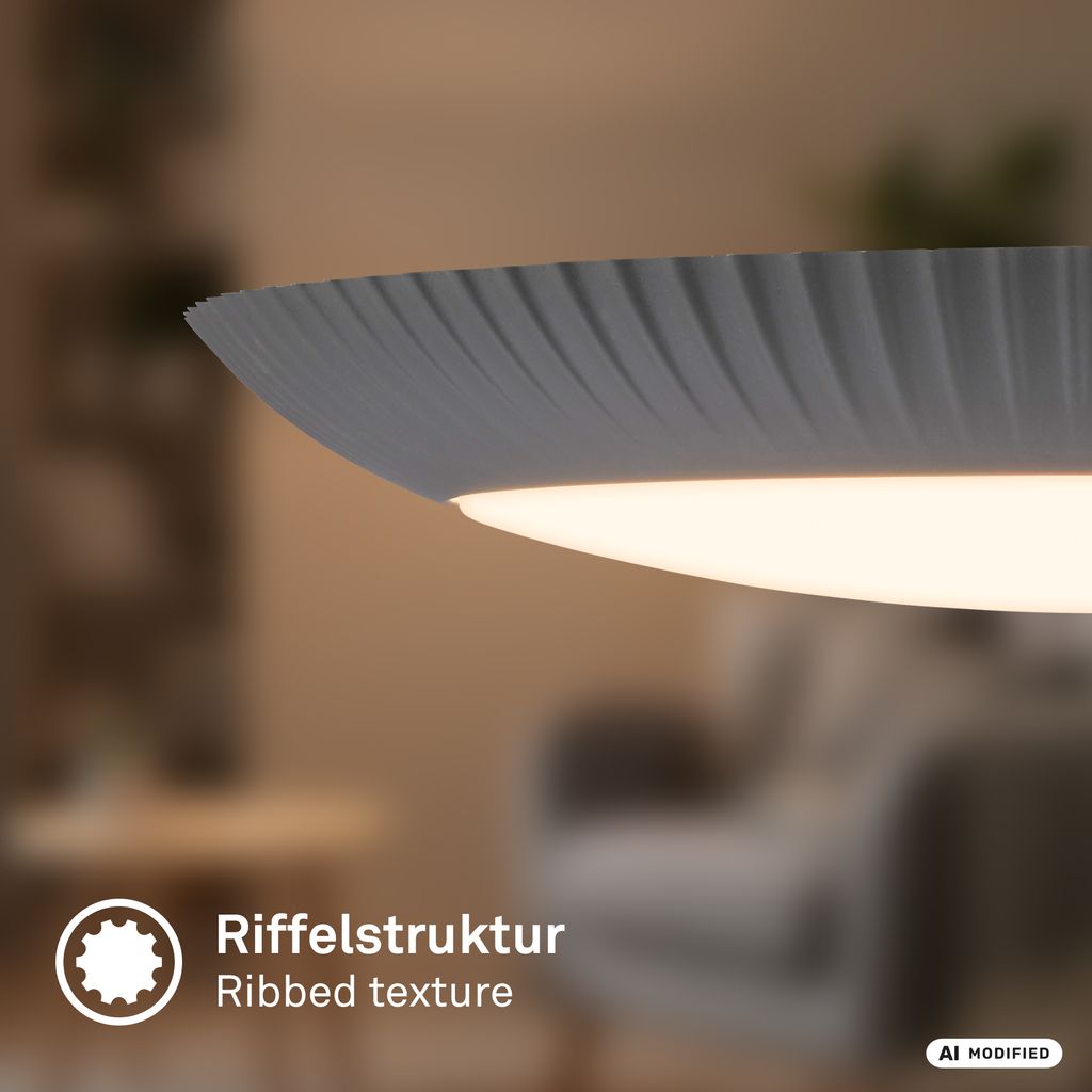 Solea Deckenlampe Ø39 cm - 17,5W, 2000lm, LED, Warmweiß, Anthrazit