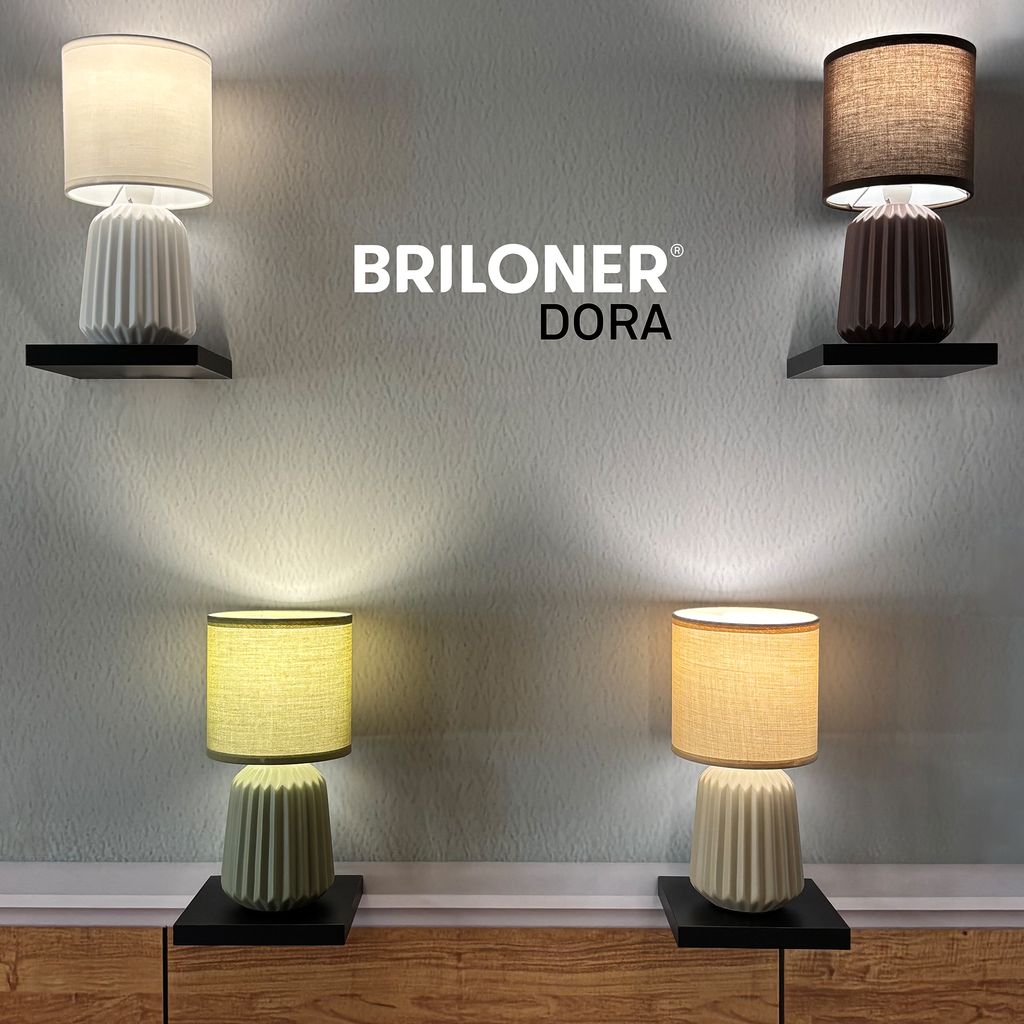 Dora Tischlampe - mit Schalter, Keramik, E14 Fassung, Grün