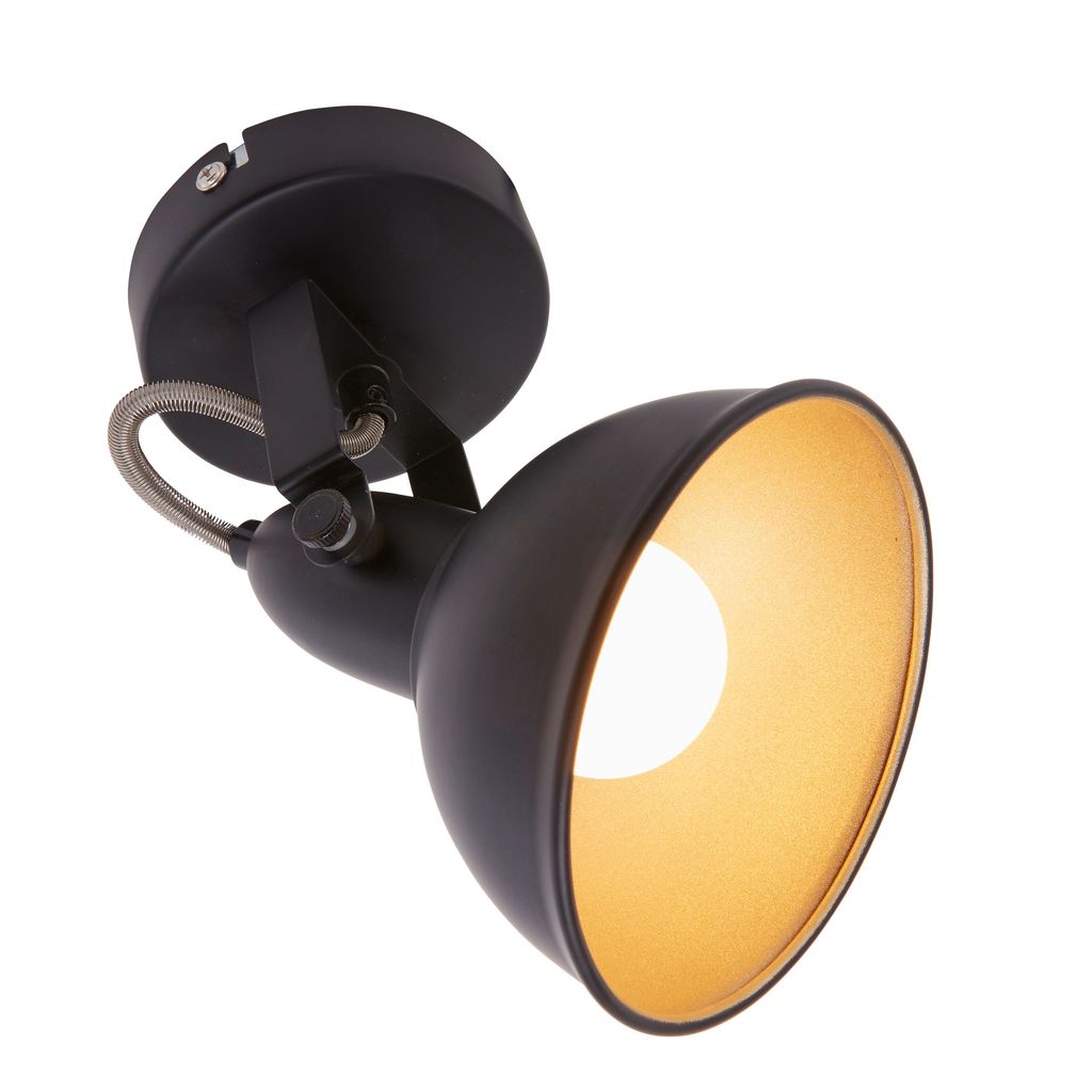 Briloner Soft Wandleuchte, schwenkbar, 1-flammig, E14 Fassung, Schwarz-Gold