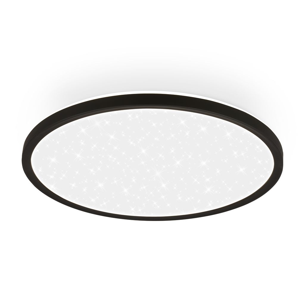 Slim LED Panel Ø29,3 cm - 18W, 2400lm, Sternenhimmel, Neutralweiß, Schwarz