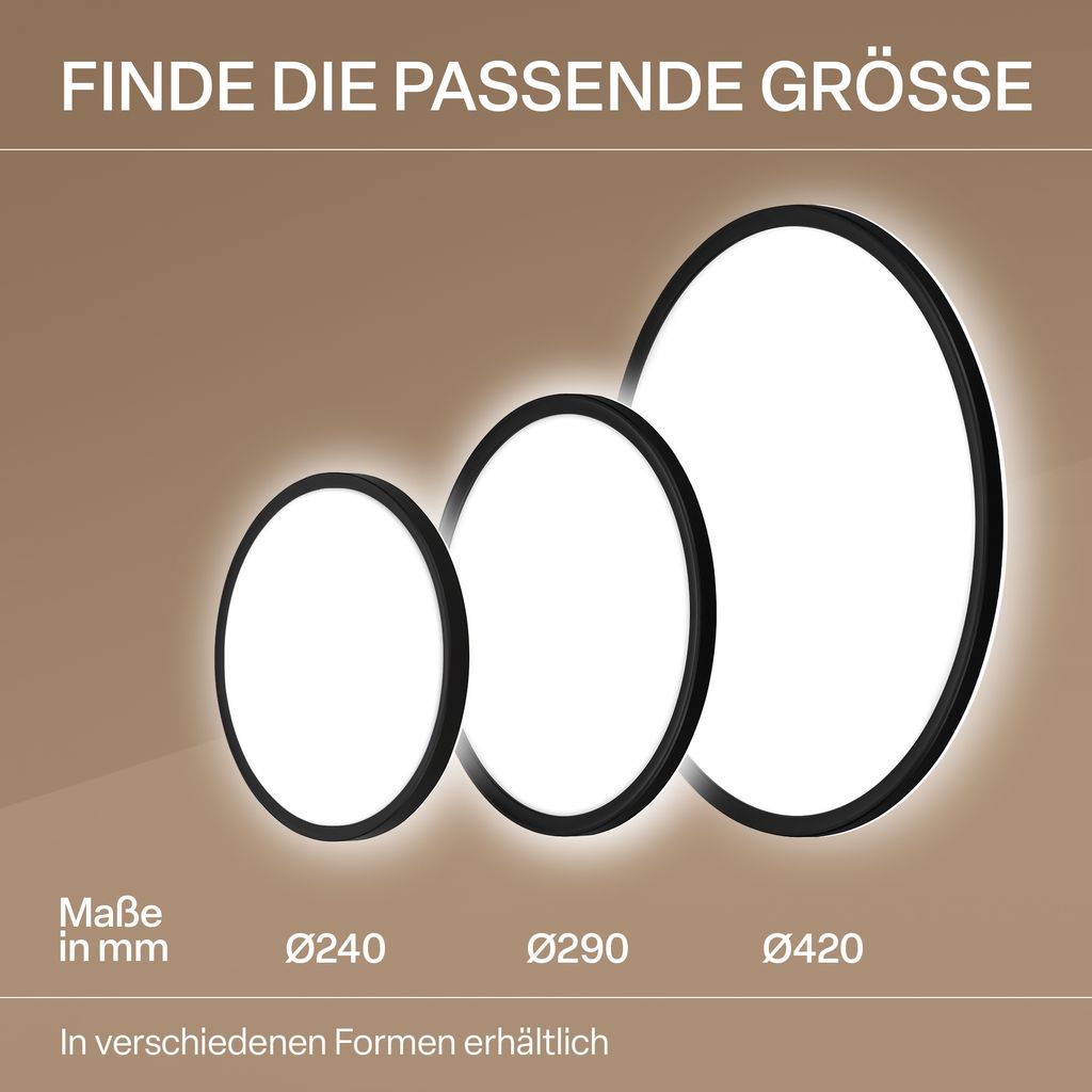 LED Deckenlampe LED Panel Deckenleuchte Flach IP44 Neutralweiß Indirektes Licht 5