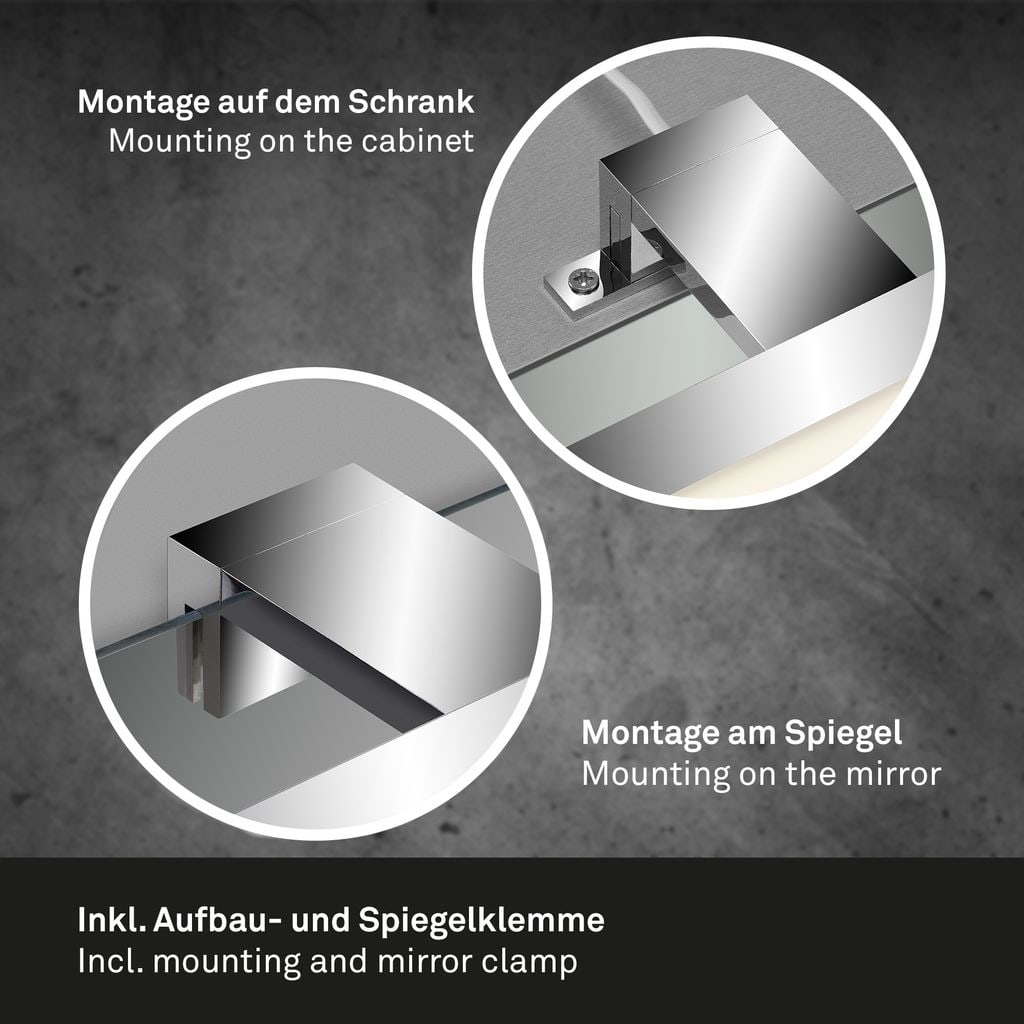 LED Spiegelleuchte 60 cm 8W 780lm chrom