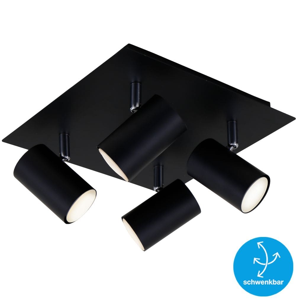 Spotlight 26,5 cm 4x GU10 40W zwart