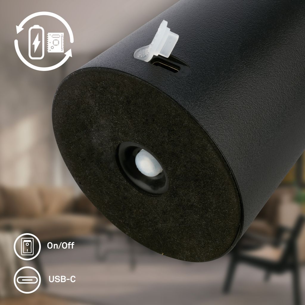 Cloud Tischlampe - 2,6W, 140lm, Kabellos, LED, Dimmbar, Schwarz