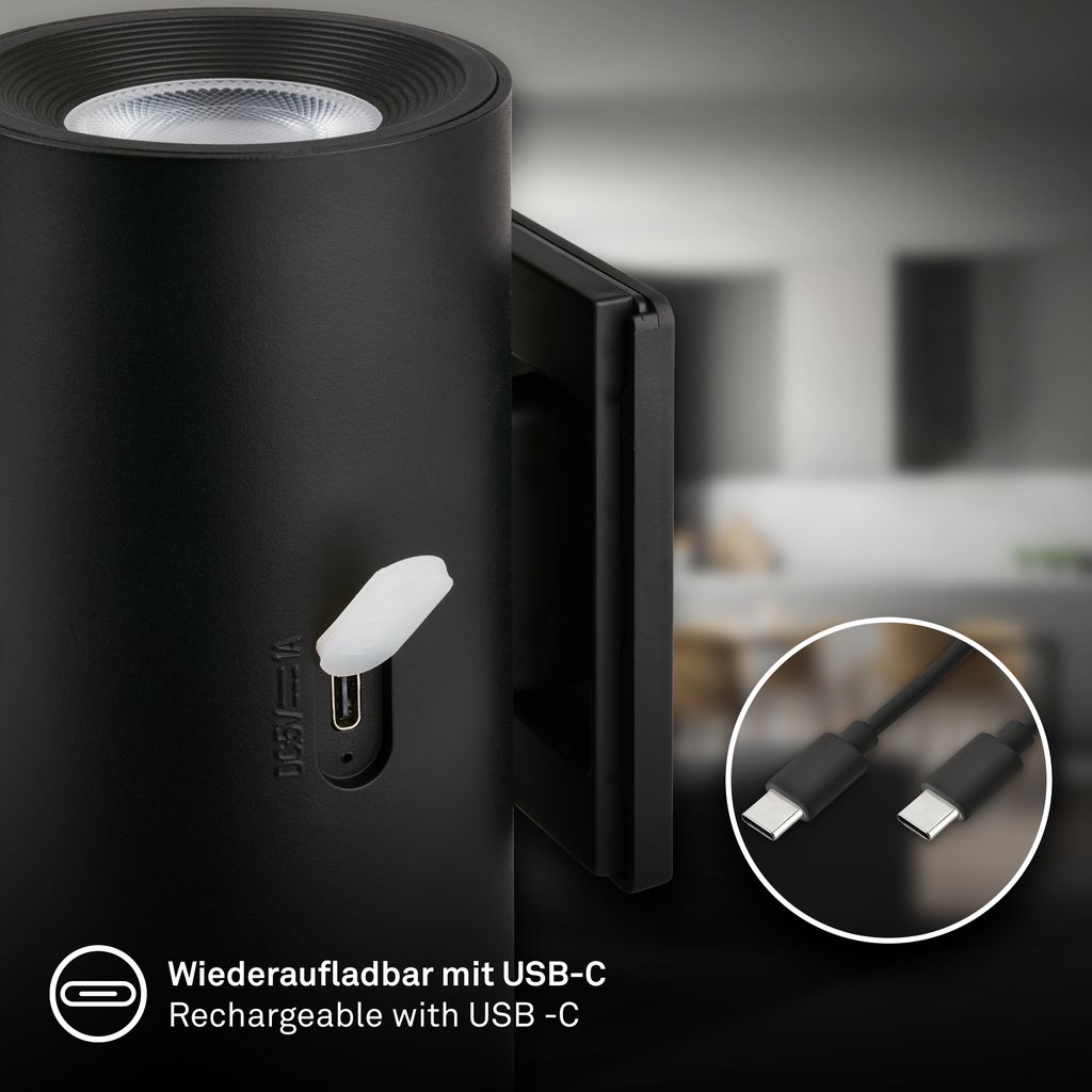 LED Wandleuchte Wandlampe ohne Stromanschluss Bewegungsmelder Akku ohne Bohren 4