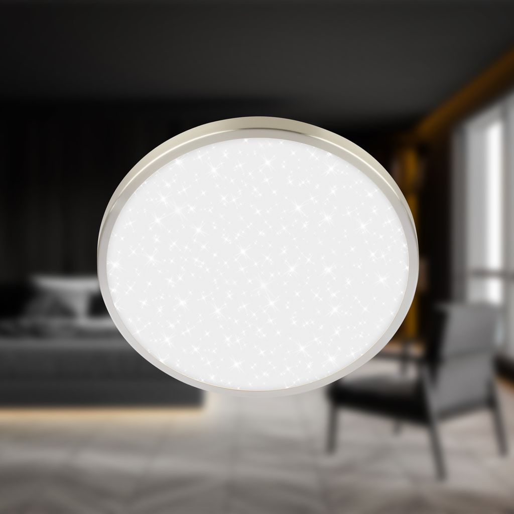 Competo Deckenleuchte Ø24 cm - 12W, 1300lm, LED, Neutralweiß, Nickel-Matt