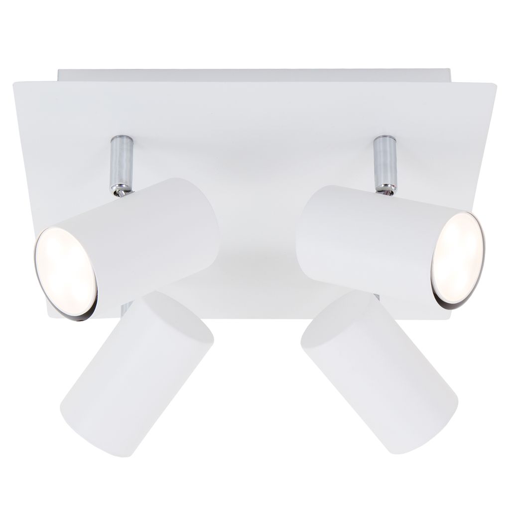 Deckenleuchte Spotleuchte Schwenkbar exkl. 4xGU10 40W weiß Metall Briloner 1