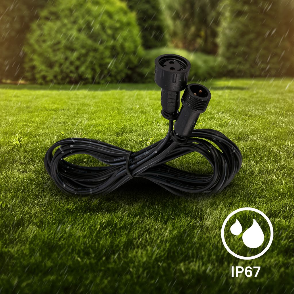 Connect to Shine Extension Cable Extension 1m - 12V, IP67, Black