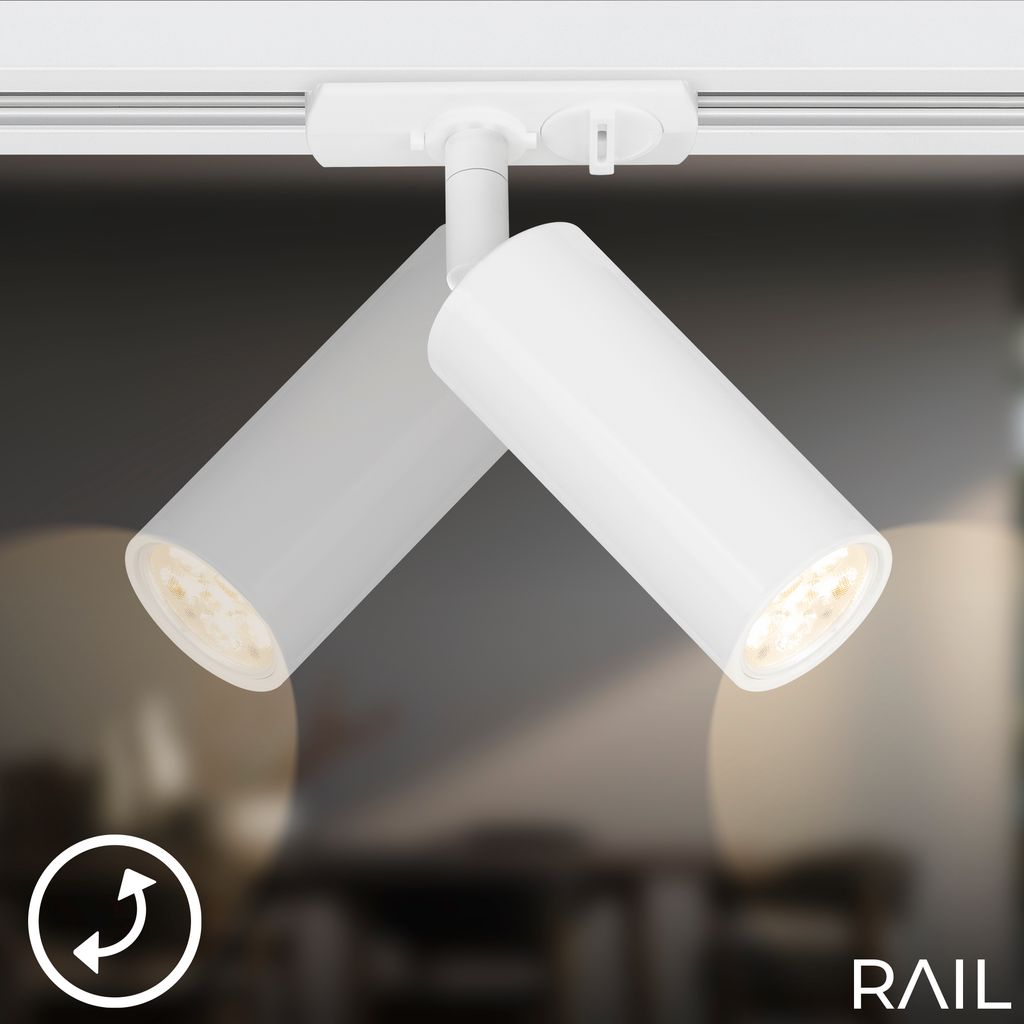 Briloner Rail Schienensystem, Komplettset, 4x LED Spots, Weiß