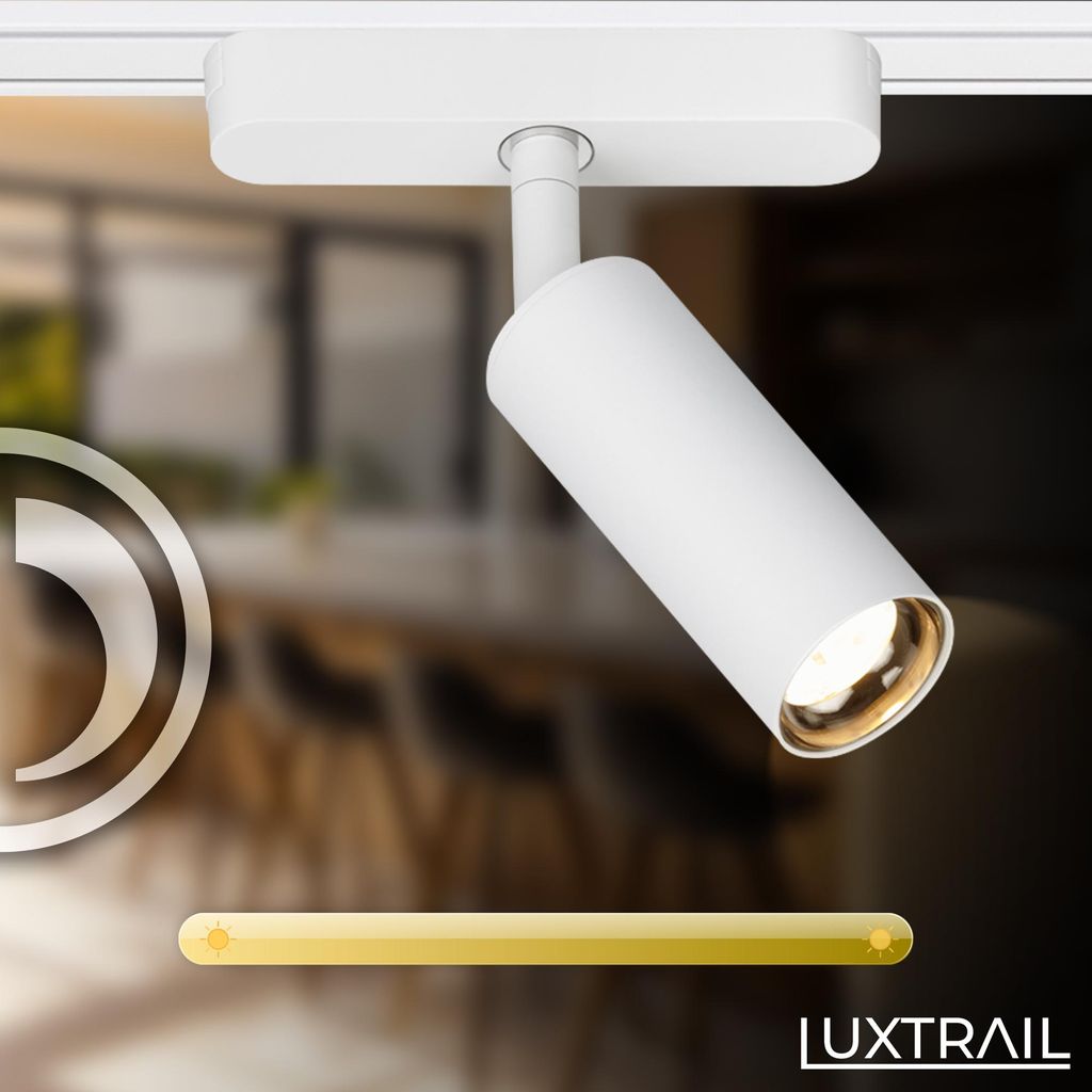 Briloner Luxtrail Schienensystem, 4x LED Spots, 2x LED Tracklight, L-Form, Weiß