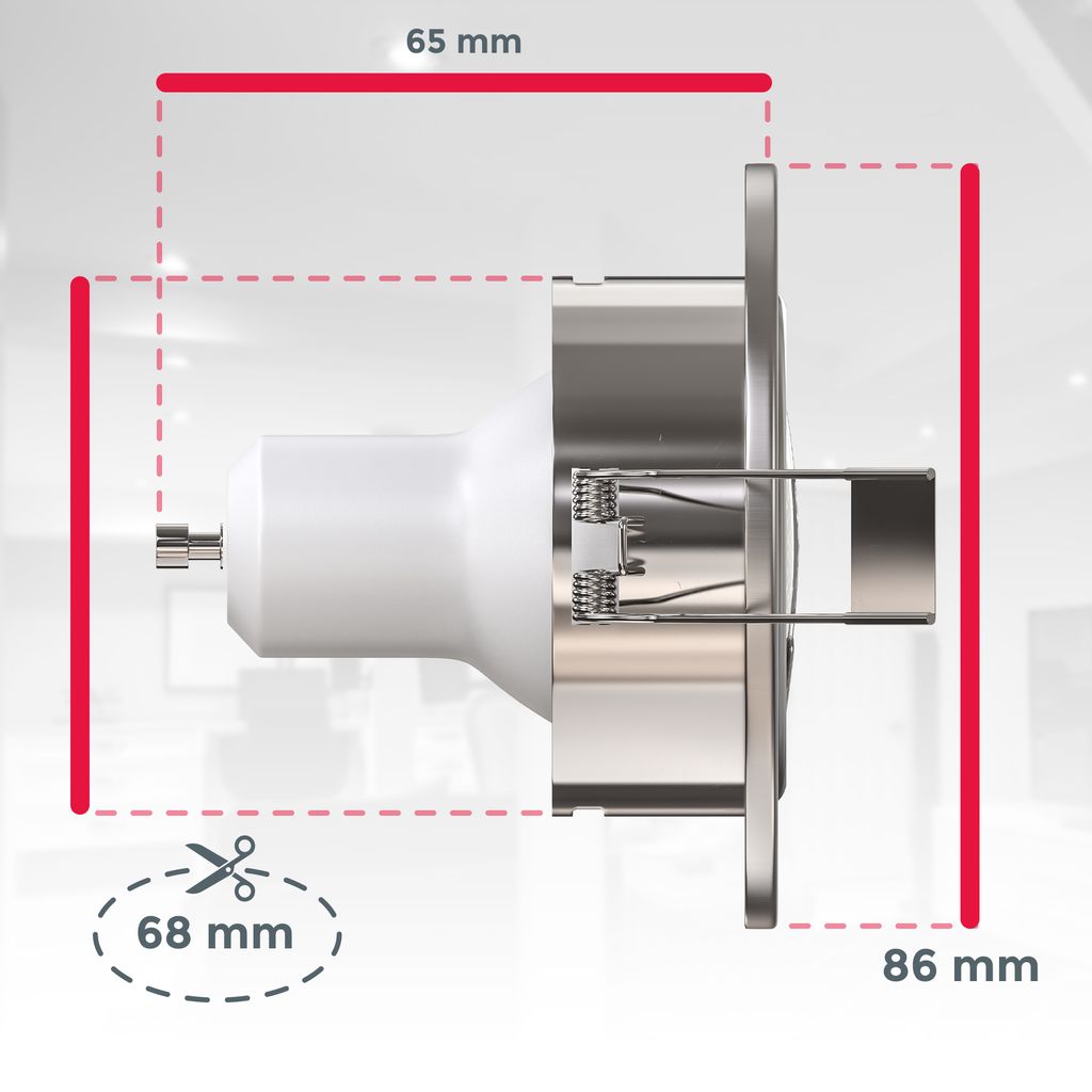 Einbauspot 68mm 10er Set - GU10, 5W, 400lm, LED, warmweiß, matt-nickel