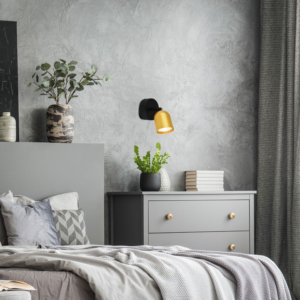 Spotleuchte Deckenleuchte Deckenstrahler Wandleuchte Schwenkbar Schwarz-Gold 4