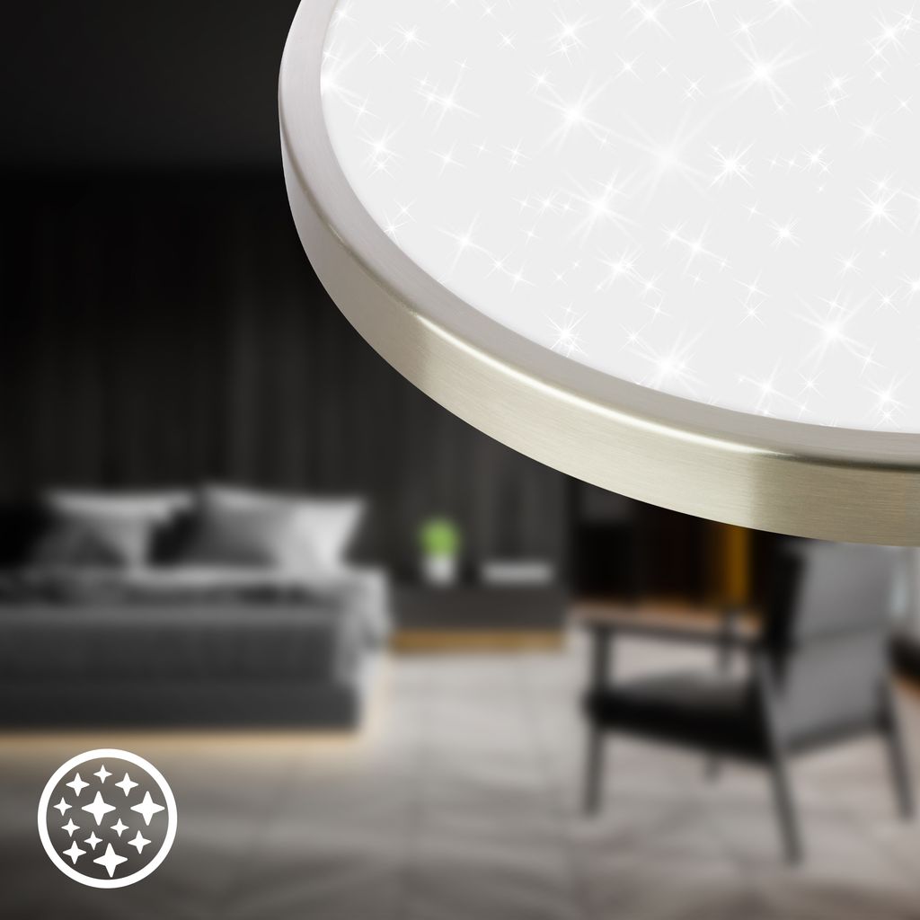 Competo Deckenleuchte Ø24 cm - 12W, 1300lm, LED, Neutralweiß, Nickel-Matt
