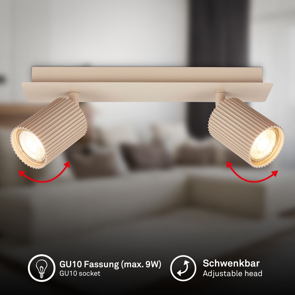 Ida Deckenstrahler 32 cm - GU10 Fassung, max. 9W, Schwenkbar, Beige