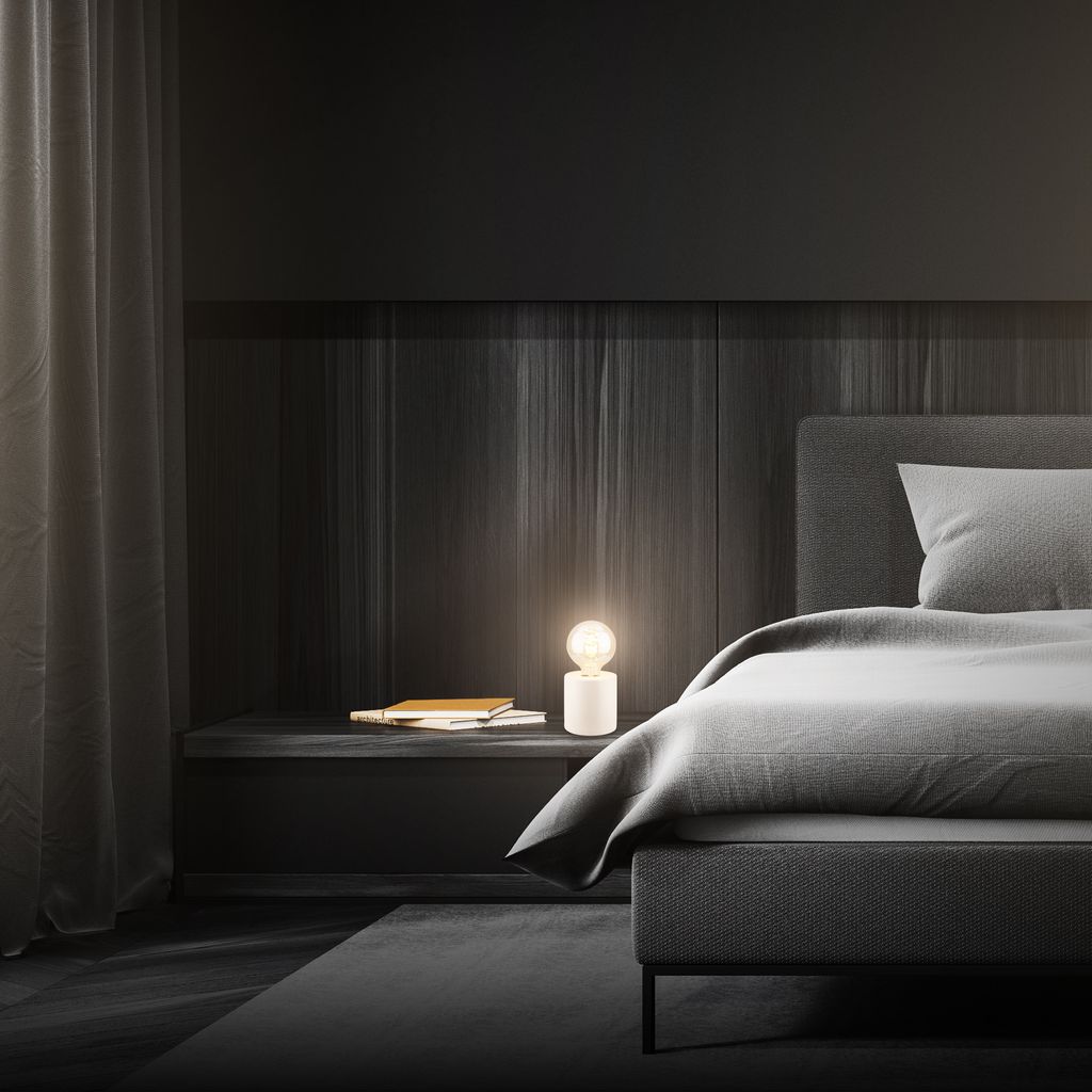 Tischlampe Tischleuchte Schlafzimmer Büro Kabelschalter Keramik Flur 5