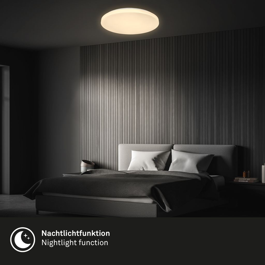Rowno LED Deckenlampe, Dimmbar, CCT, Fernbedienung, Rund 49 cm, Weiß