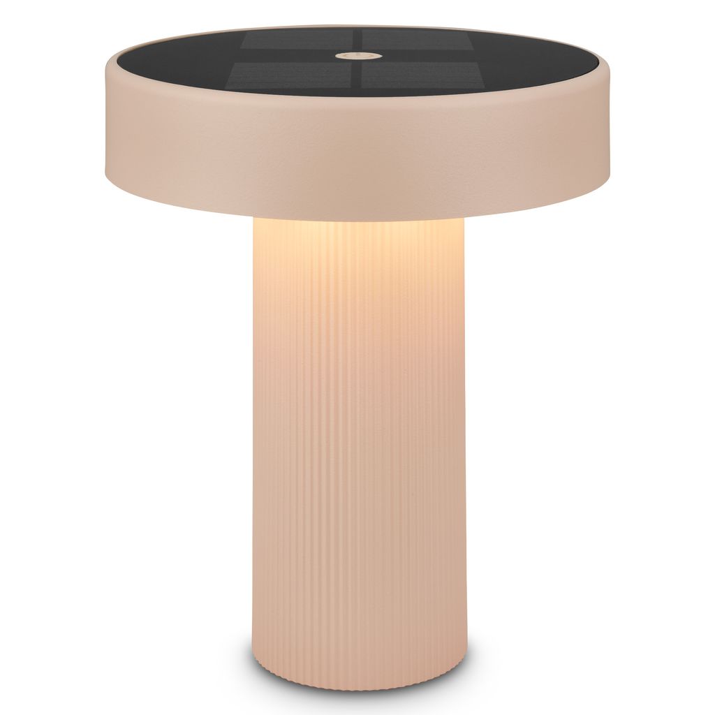 Briloner LED Tischlampe Kabellos Ø16x20cm 1W 150lm 3000K Warmweiß Solar Beige - Tischleuchte Wohnzimmer Flur Balkon 14