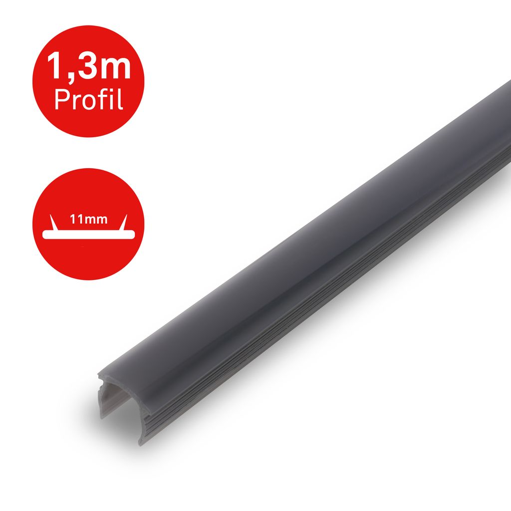 Pimp your Panel Diffusor 11mm Spaltbreite - für Wandpaneele, Klemmbar, Kürzbar, dunkle Rauchoptik