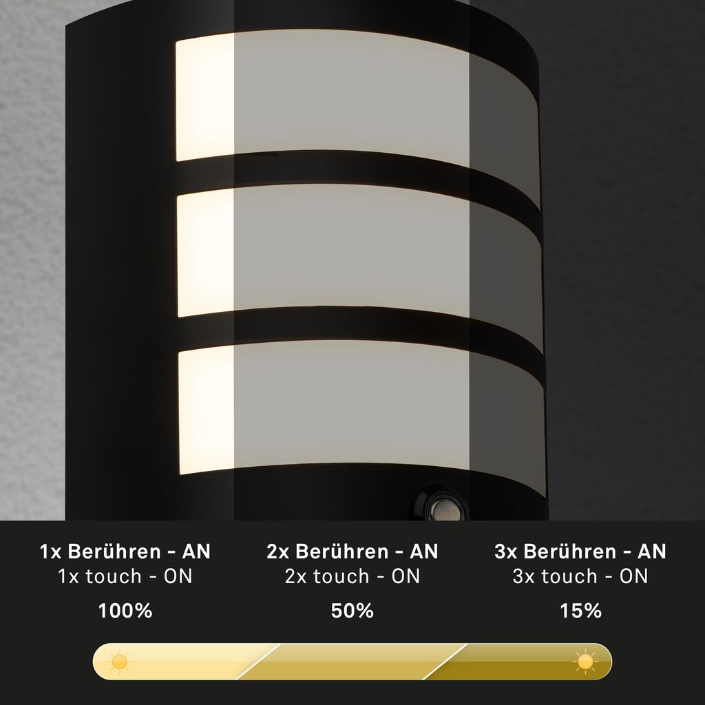 Briloner LED Wandlampe Akku, Touchfunktion, Dimmbar, Akkubetrieb