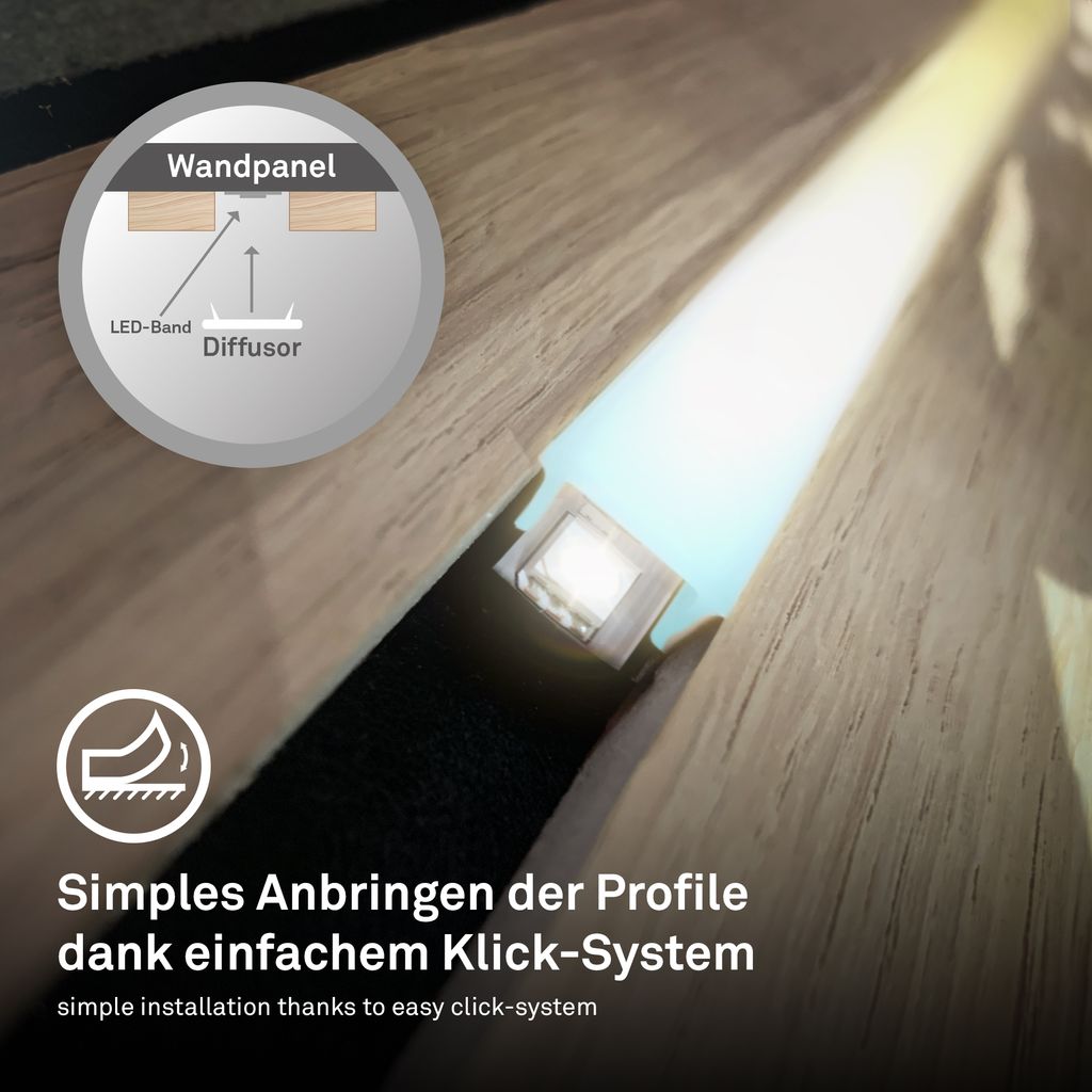 Pimp your Panel Diffusor 11mm Spaltbreite - für Wandpaneele, Klemmbar, Kürzbar, dunkle Rauchoptik