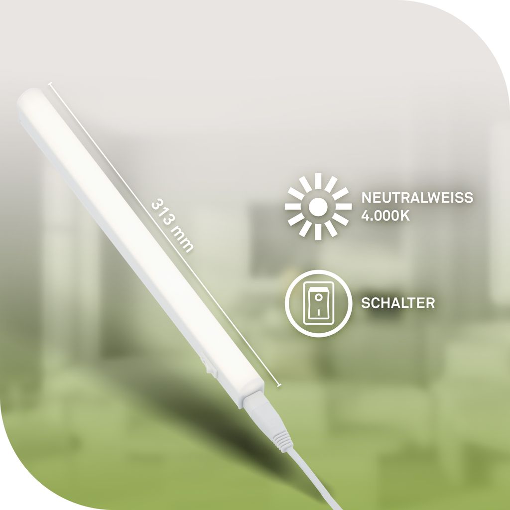 Took A LED Under Cabinet Light 31.3 cm - 1.8W, 380lm, EEC A Light Source*, Neutral White, White