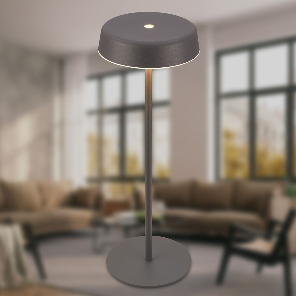 Pala Tischlampe - 2W, 200lm, Kabellos, LED, Touch, Dimmbar, Anthrazit