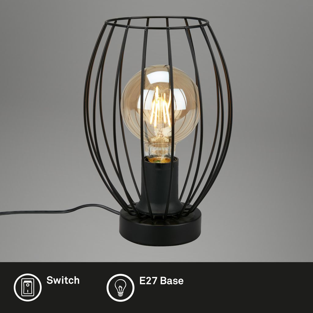 Tischleuchte, 25,6 cm, max. 25 W, Schwarz