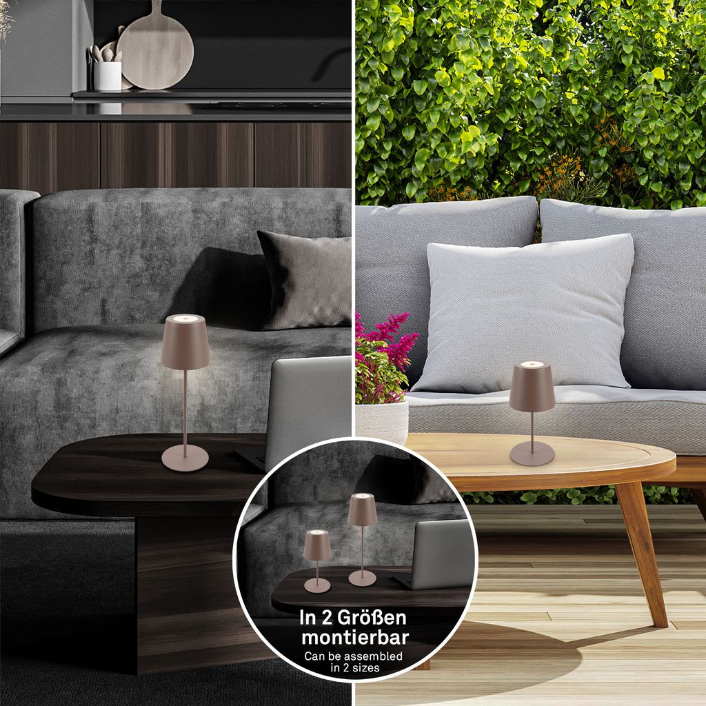 Tischlampe Akku Tischleuchte Kabellos Touch höhenverstellbar Akku tauschbar 7