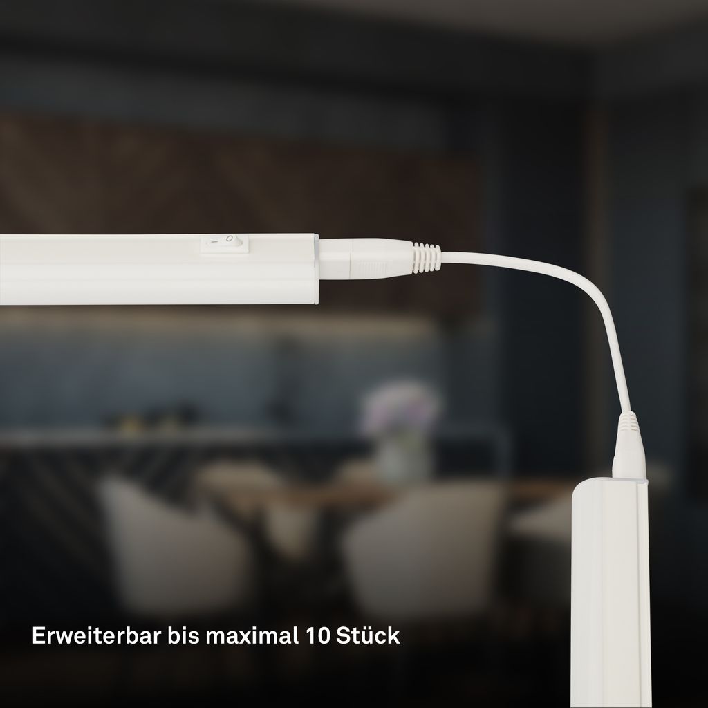 Took LED Under Cabinet Light 118.7 cm - 14W, 1400lm, Neutral White, On/off Switch, Extendable, White