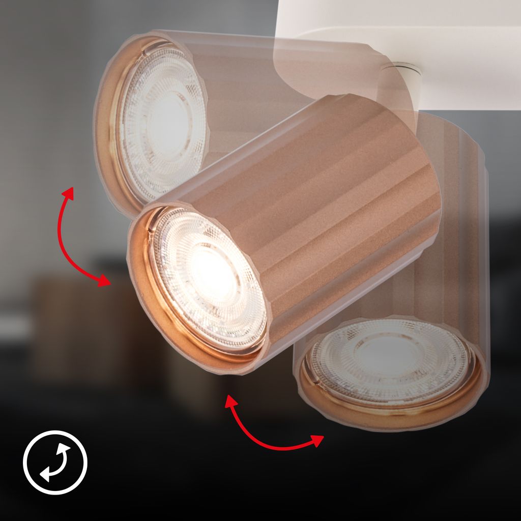 2-Way GU10 Spot Light Coffee – Metal Ribbed Design, Ceiling Mount