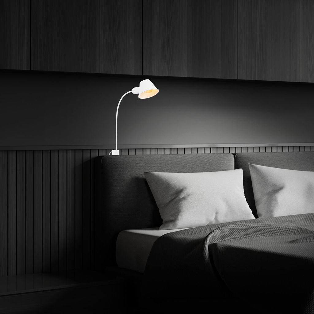 Lampe à pince / veilleuse Ø 14 cm 1x exkl. E27 10W blanc