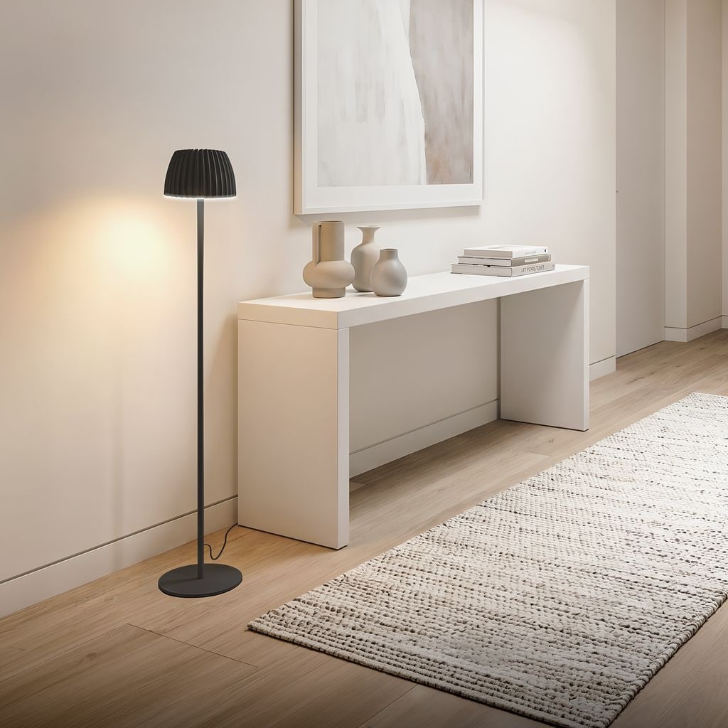 LED Floor Lamp Free Standing Warm Light Reading USB-C 8W Dimmer 1240mm Black
