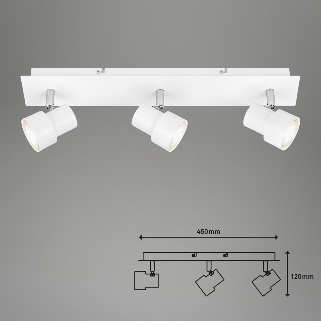 LED Deckenspot Deckenlampe 3xGU10 Strahler dreh- & schwenkbar 5 W Briloner 21