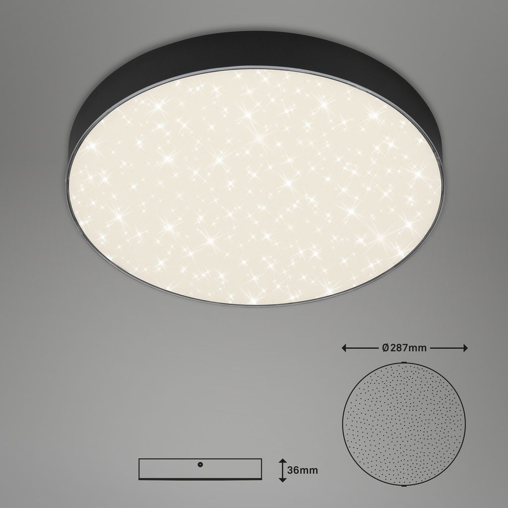 STERNENHIMMEL LED Deckenleuchte, Ø 28,7 cm, 21 W, Schwarz