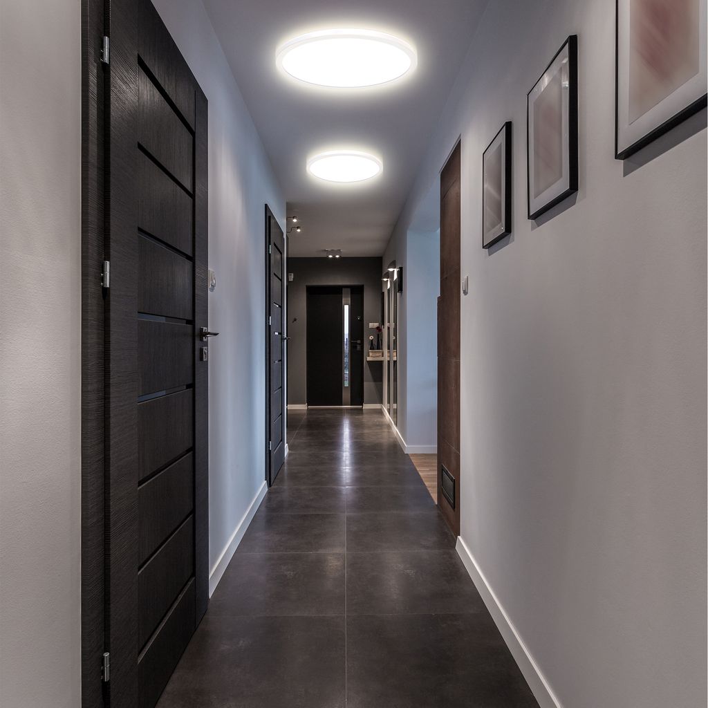 LED Panel Ø42 cm - 22W, 3000lm, dimmbar, flach, backlight, neutralweiß, weiß